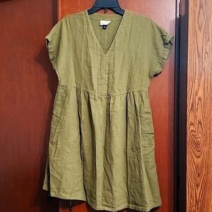Universal Thread Linen Blend Vneck Dress Sz Xs
